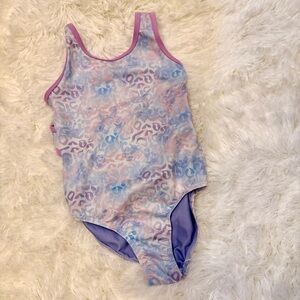 Cat & Jack Purple Pink Blue Leopard Print One-Piece Swimsuit